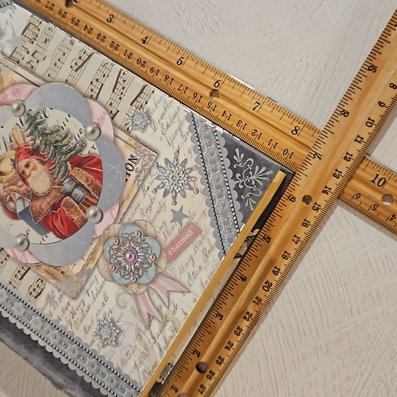 Punch Studio faux keepsake book decor Christmas Holiday themed Santa HTF - Picture 2 of 9